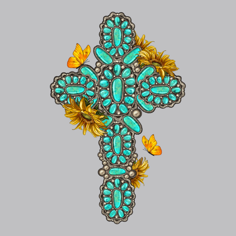 Gemstone Cross With Sunflowers And Butterflies Classic Tee by texasbilliewilder | Teevron