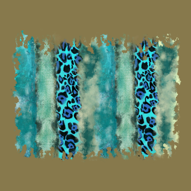 Turquoise Leopard Watercolor Brushstroke Background Premium Hoodie by RanaPortraitStore | Teevron