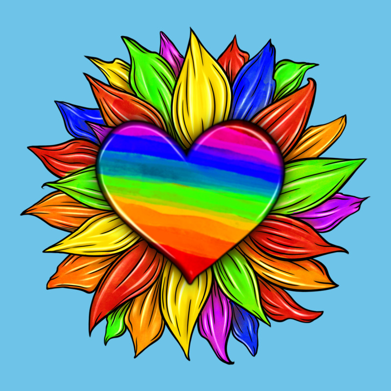 Lgbtq Color Heart And Sunflower Premium Sweatshirt by HRA Design Shop | Teevron