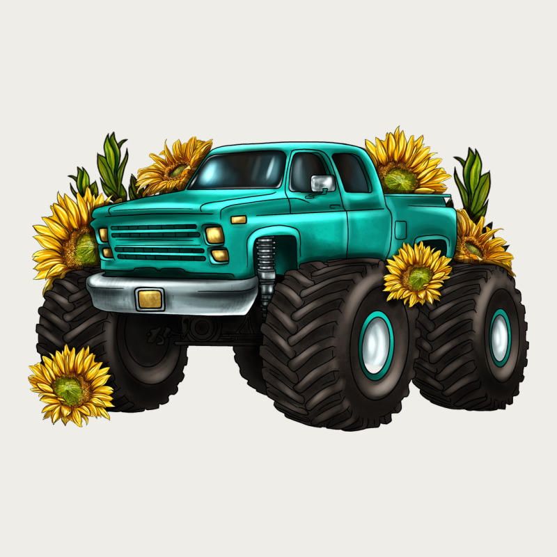 Monster Truck With Sunflower Western Zipper Hoodie by texasbilliewilder | Teevron