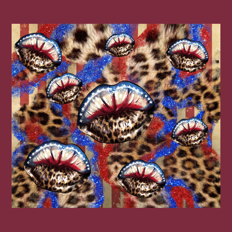 American Flag Lips Leopard Premium Hoodie by NancyCooperArtShop | Teevron