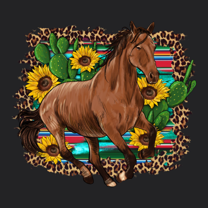 Western Horse Cactus Sunflowers Serape Leopard  Turquoise Wooden Vintage Tee by Artiststas | Teevron