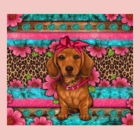 Dachshund Puppy Floral Urban Heavy Tee | Teevron