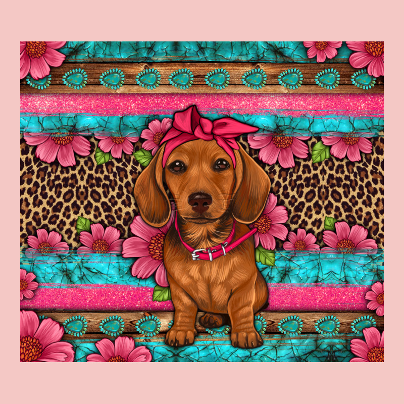 Dachshund Puppy Floral Urban Heavy Tee by Artiststas | Teevron
