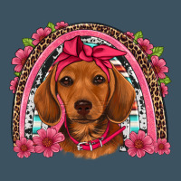 Dachshund Puppy Floral Rainbow Urban Heavy Tee | Teevron