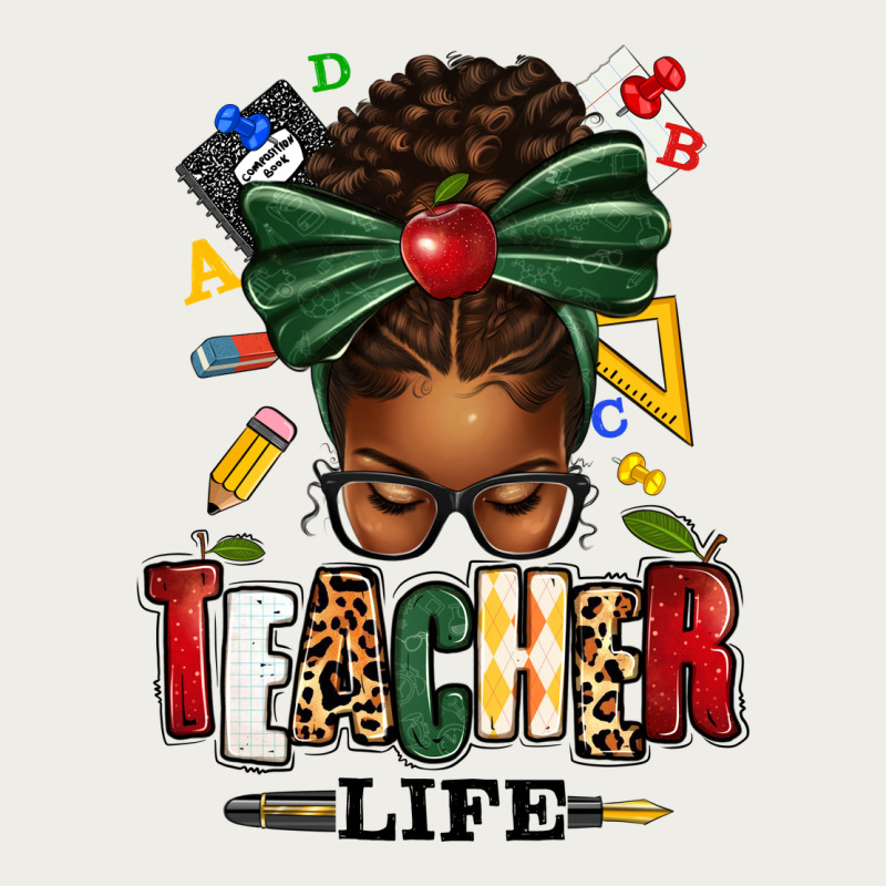 Teacher Life Afro Messy Bun Zipper Hoodie by texasbilliewilder | Teevron