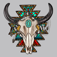 Western Aztec Bull Skull With Gemstone Classic Tee | Teevron