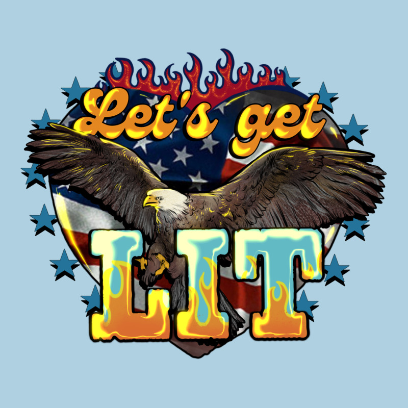 Lets Get Lit America Eagle Premium Hoodie by NancyCooperArtShop | Teevron