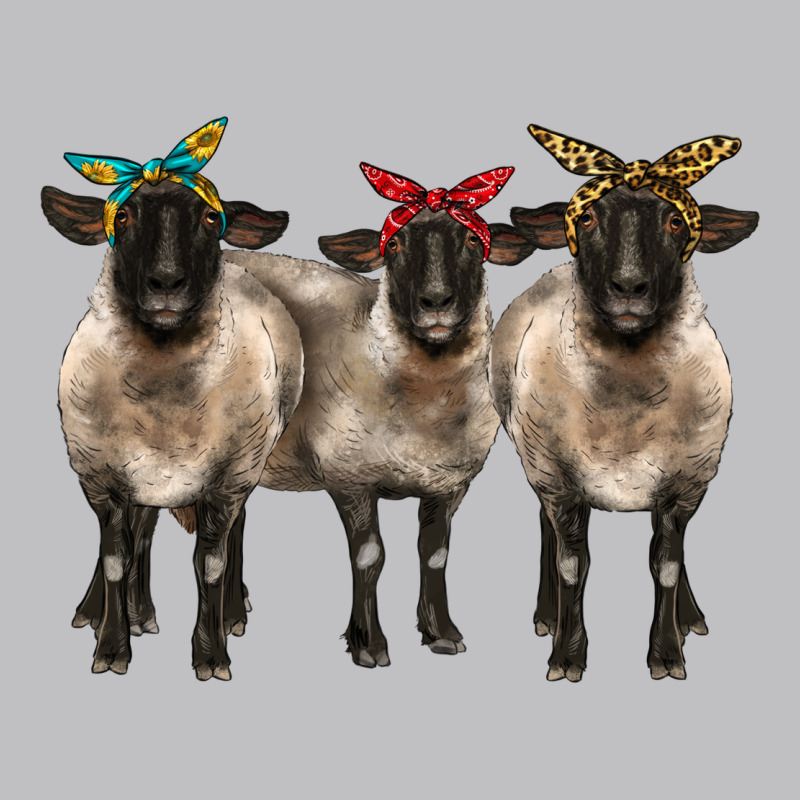 3 Sheeps Suffolk Ewe With Bandana Long Sleeve Tee by BarkalooDesign | Teevron