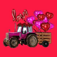 Valentine's Day Pink Tractor With Pin Heart Balloons Zipper Hoodie | Teevron