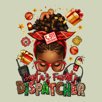 Santa's Favorite Dispatcher Afro Messy Bun Heavyweight Hoodie | Teevron