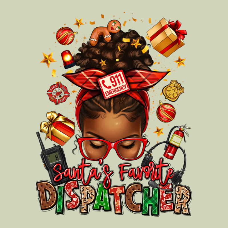 Santa's Favorite Dispatcher Afro Messy Bun Heavyweight Hoodie by texasbilliewilder | Teevron