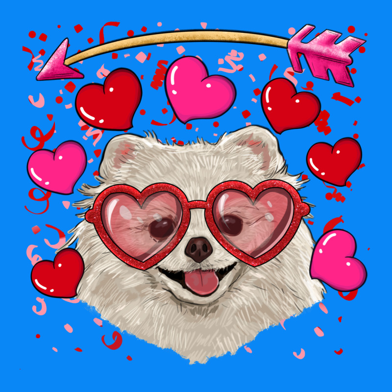Valentine's Day White Pomeranian Zipper Hoodie by RanaPortraitStore | Teevron