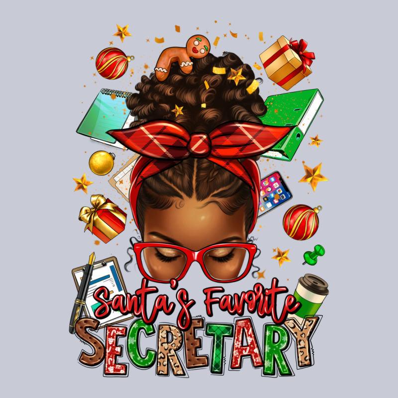 Santa's Favorite Secretary Afro Messy Bun Heavyweight Hoodie by texasbilliewilder | Teevron