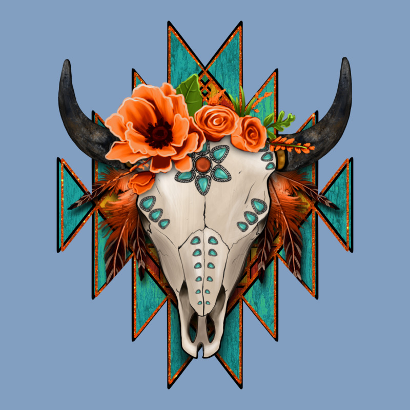 Aztec Turquoise Bull Skull Urban Hoodie by Jasminsmagicworld | Teevron