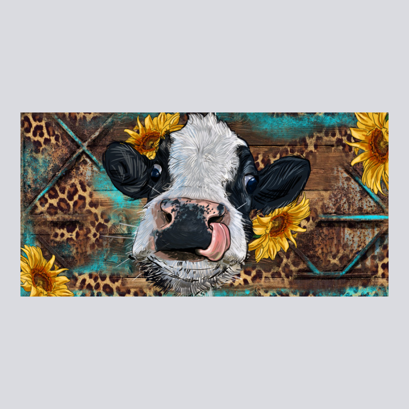 Baby Cow With Sunflower And Leopard Zipper Hoodie by RanaPortraitStore | Teevron