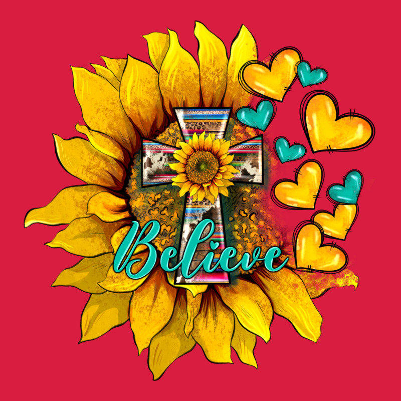 Western Sunflower  Cross Believe Premium Hoodie by BarkalooDesign | Teevron