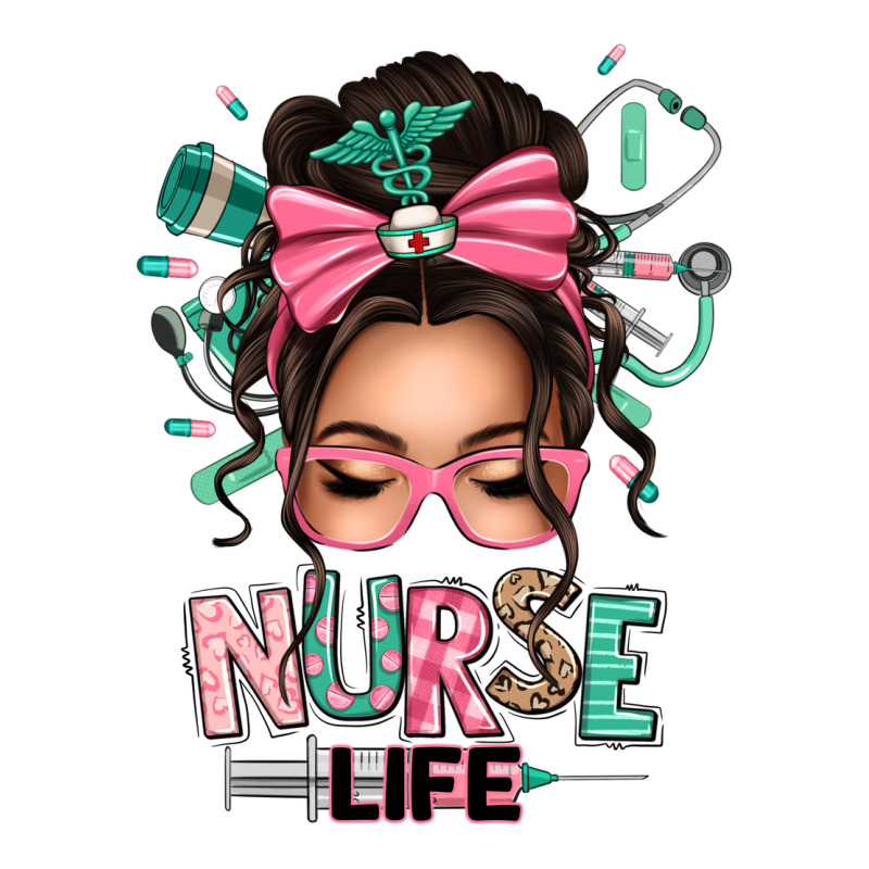 Afro Messy Bun Nurse Life Heavyweight Hoodie by texasbilliewilder | Teevron