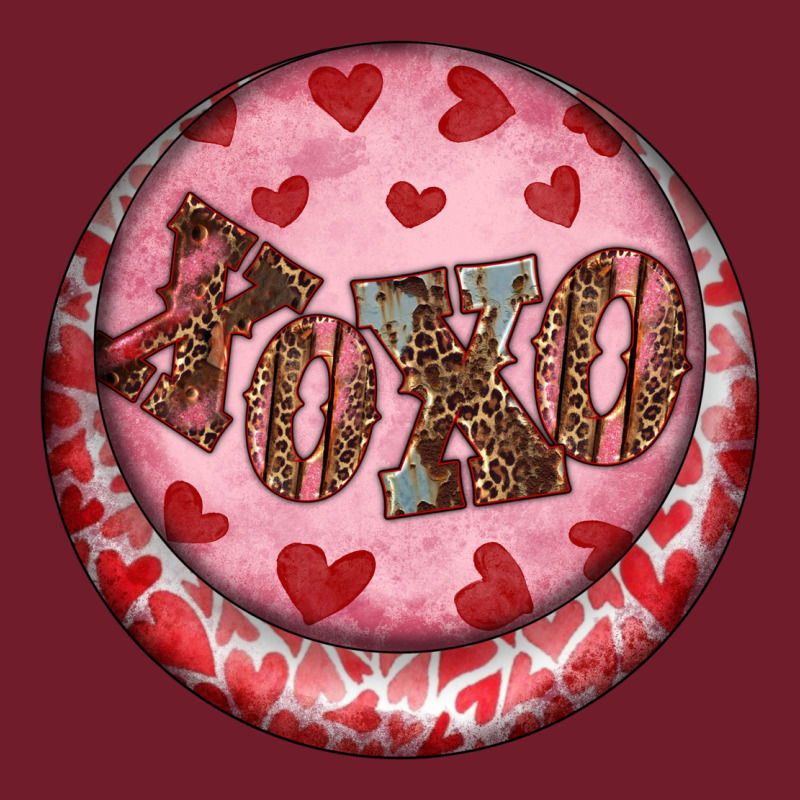 Western Valentine's Day Xoxo Round Earrings Zipper Hoodie by RanaPortraitStore | Teevron
