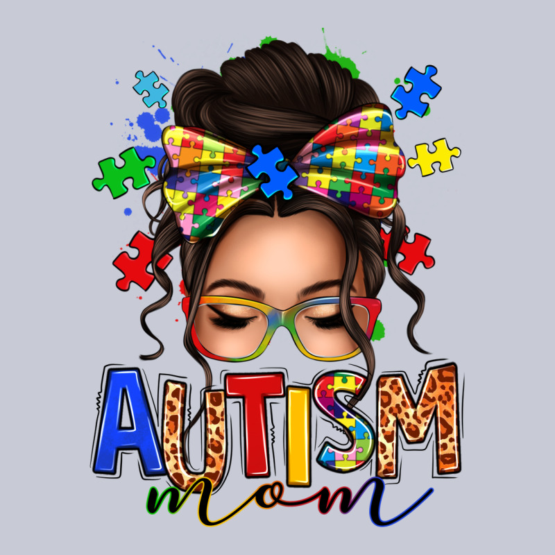 Autism Mom Afro Messy Bun Heavyweight Hoodie by texasbilliewilder | Teevron