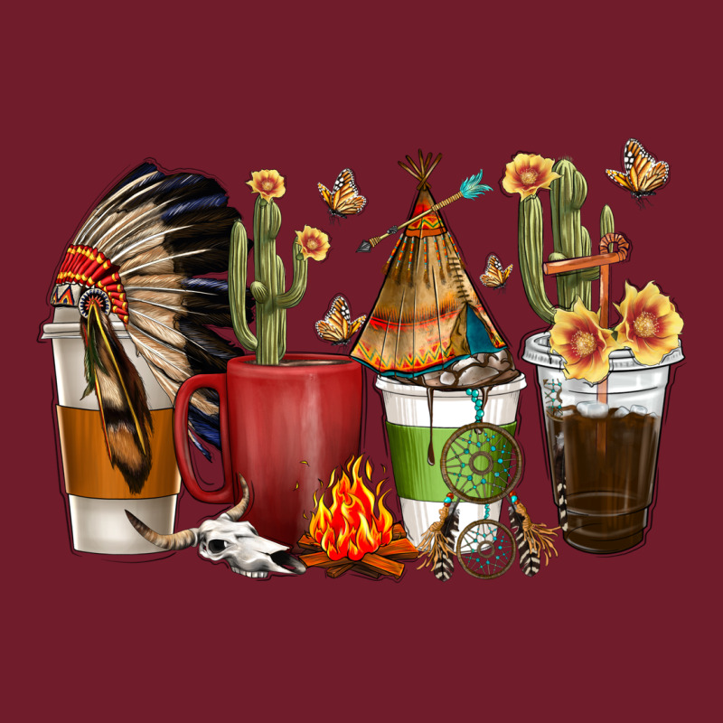 Coffee Cups Indian Headdress Zipper Hoodie by texasbilliewilder | Teevron