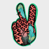 Feather Pink Leopard Peace Sign Urban Hoodie | Teevron