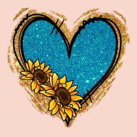 Gold Glitter Sunflower Blue Heart Urban Hoodie | Teevron