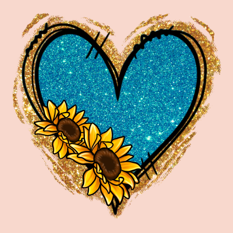 Gold Glitter Sunflower Blue Heart Urban Hoodie by Jasminsmagicworld | Teevron