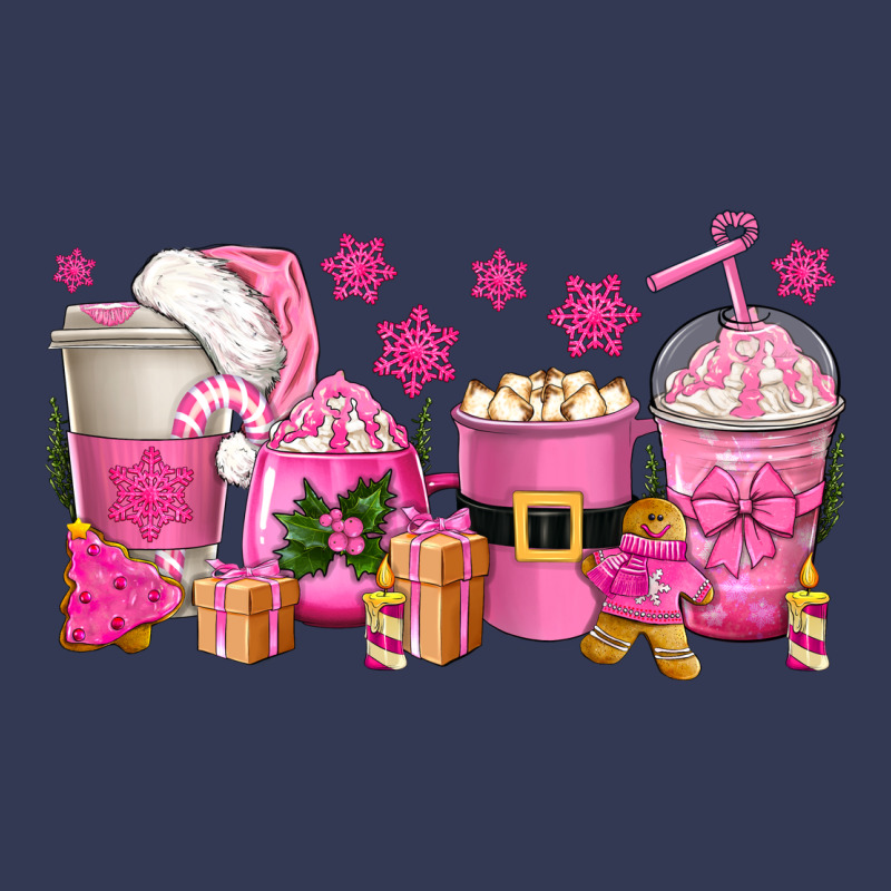 Pink Christmas Coffee Cups Heavyweight Hoodie by texasbilliewilder | Teevron