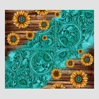 Tooled Leather And Sunflowers Premium Hoodie | Teevron