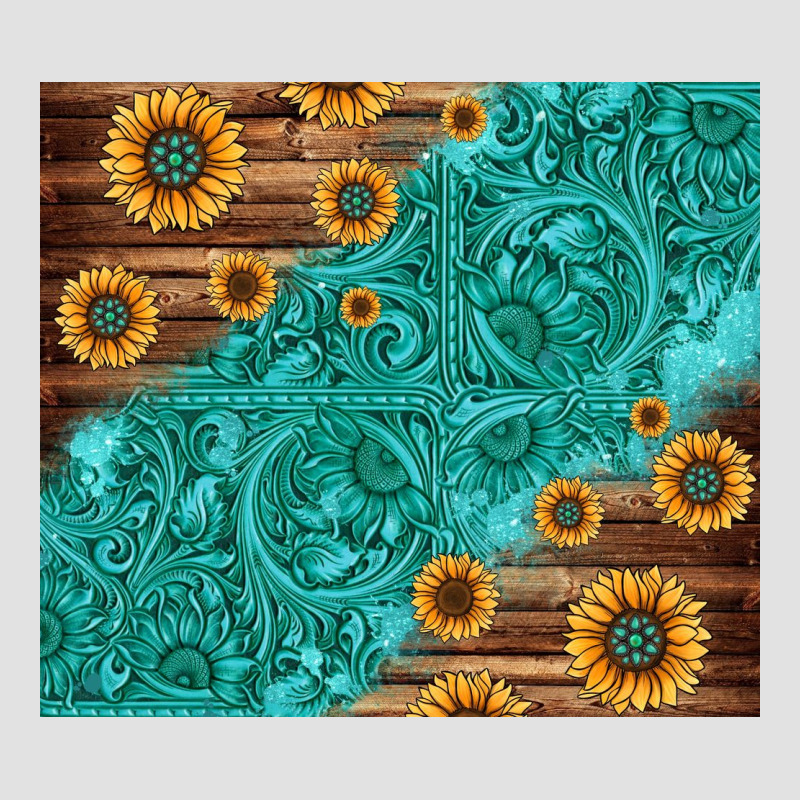 Tooled Leather And Sunflowers Premium Hoodie by Jasminsmagicworld | Teevron