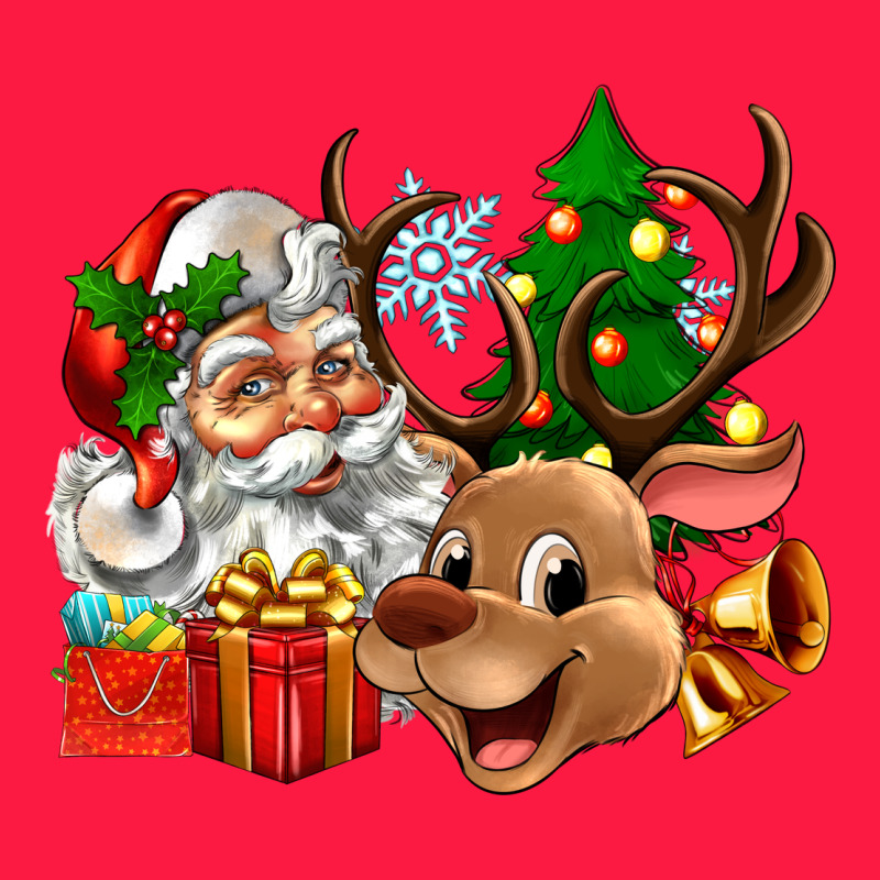 Santa And Reindeer Zipper Hoodie by Zillion Design Studio | Teevron