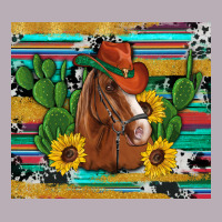Western Horse Cowboy Hat Cactus Sunflowers Glitter Cowhide Serape Turq Vintage Tee | Teevron