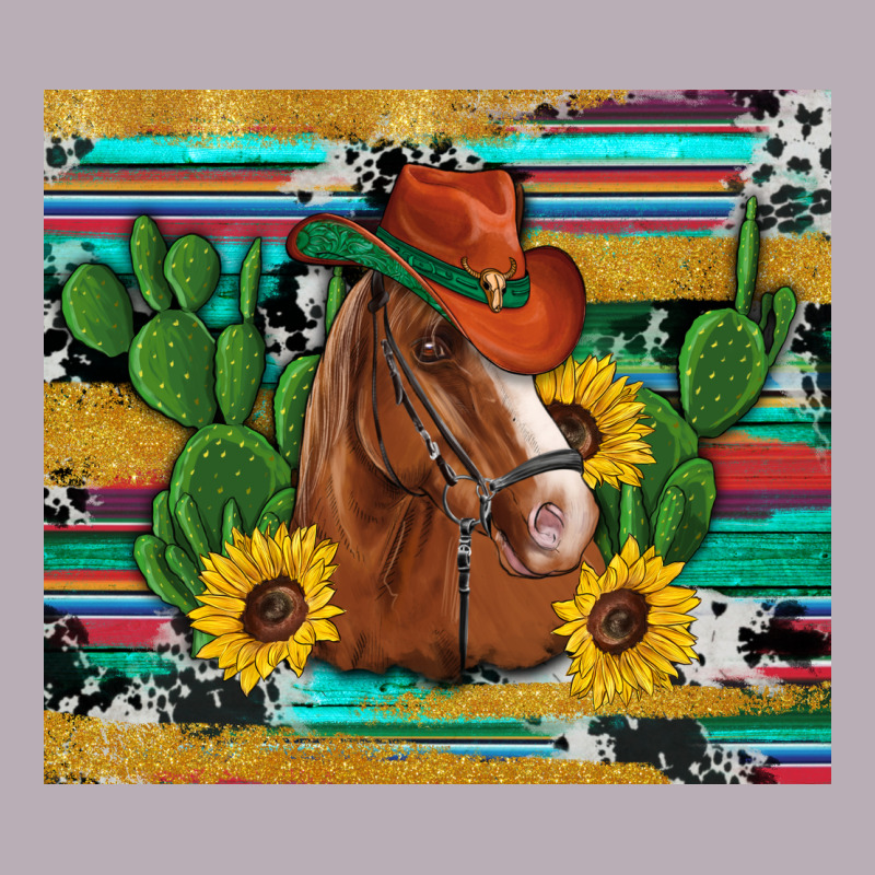Western Horse Cowboy Hat Cactus Sunflowers Glitter Cowhide Serape Turq Vintage Tee by Artiststas | Teevron