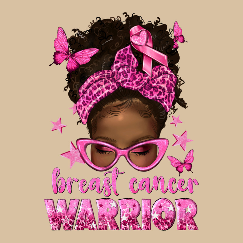 Afro Messy Bun Breast Cancer Warrior Heavyweight Hoodie by texasbilliewilder | Teevron