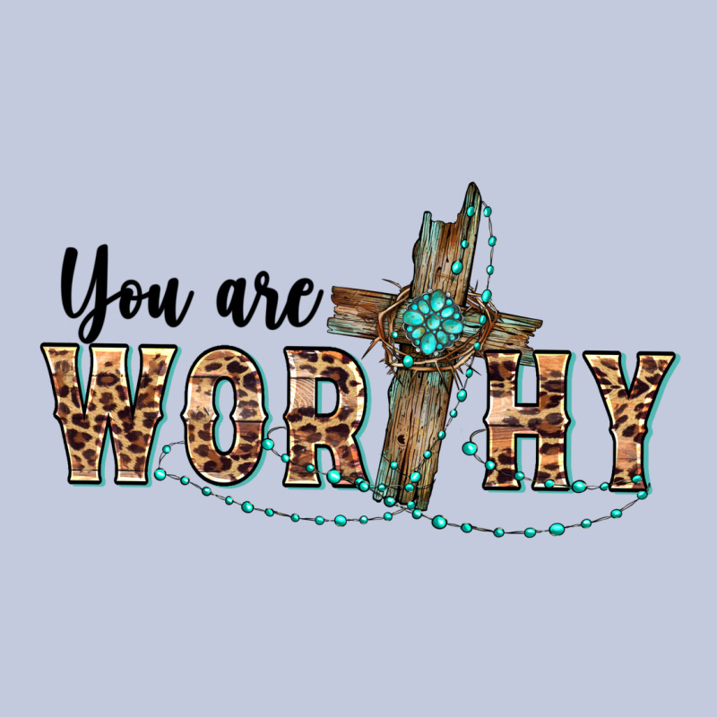 You Are Worthy Cross Long Sleeve Tee by BarkalooDesign | Teevron