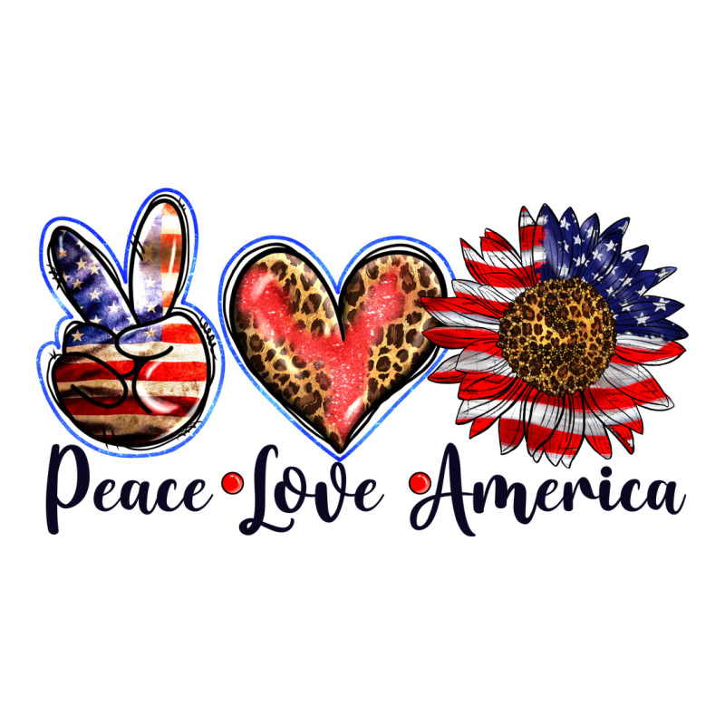 Peace Love America Ladies Tee by BarkalooDesign | Teevron