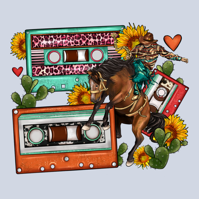Rodeo Sunflower Cactus Cassette Premium Sweatshirt by FaDigitalArtStudio | Teevron