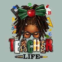 Teacher Life Afro Locs Messy Bun Classic Tee | Teevron