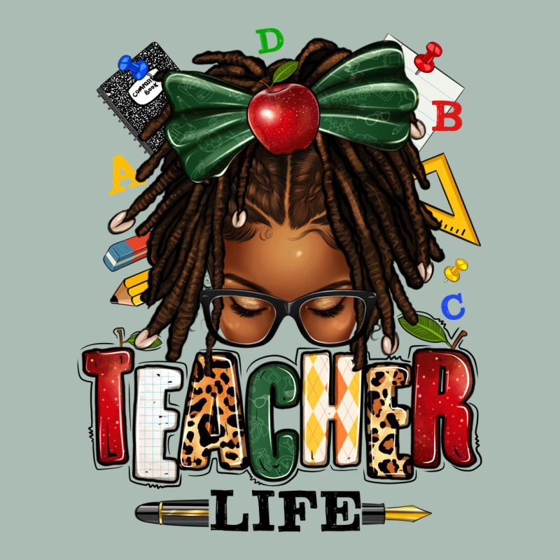 Teacher Life Afro Locs Messy Bun Classic Tee by texasbilliewilder | Teevron