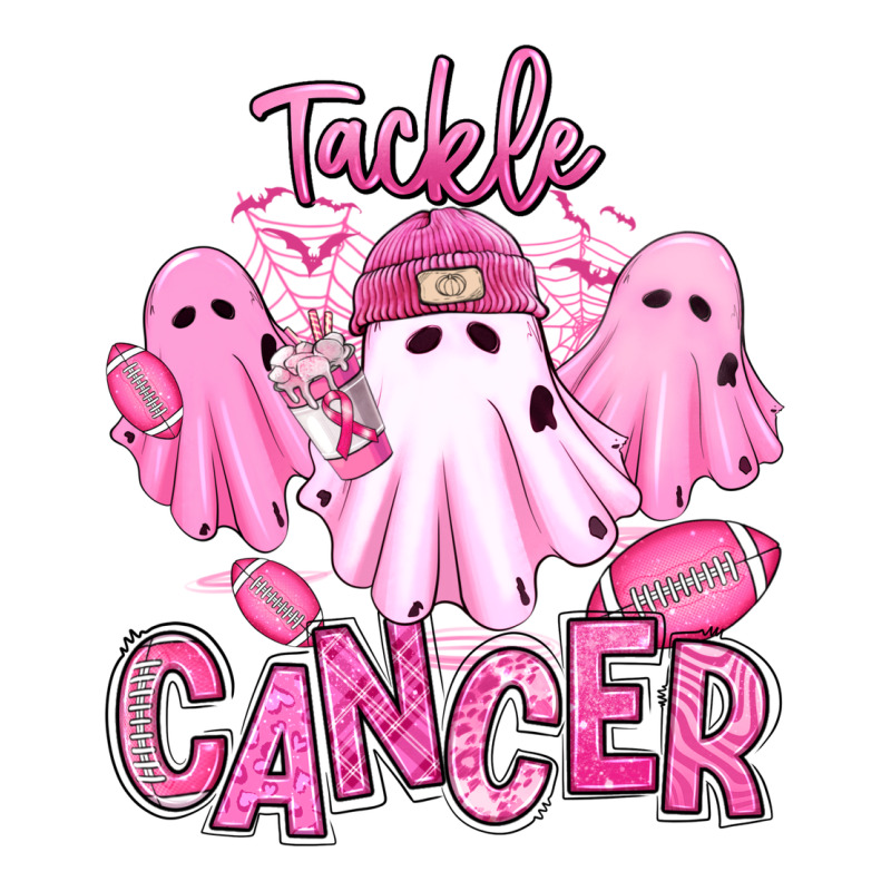 Tackle Cancer Halloween Ghosts American Football Zipper Hoodie by RanaPortraitStore | Teevron