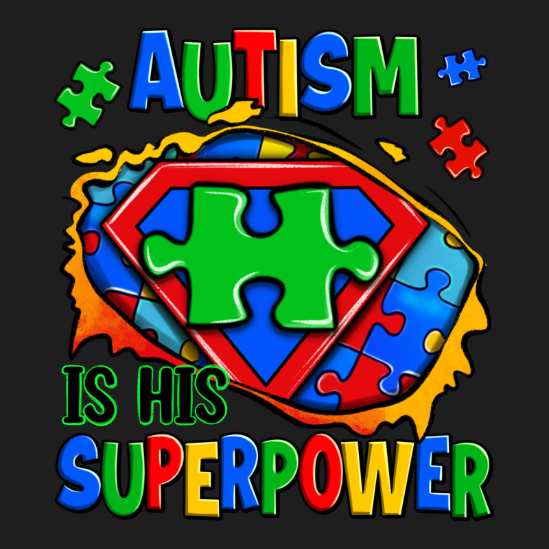 Autism Is His Superpower Ripped Classic Tee by Zillion Design Studio | Teevron