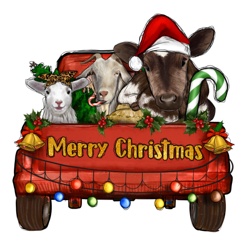 Merry Christmas Truck Farm Animals Classic Tee by RanaPortraitStore | Teevron