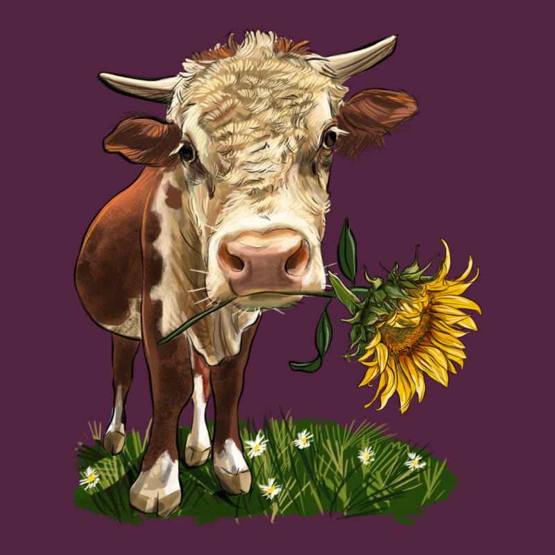 Hereford Heifer With Sunflower Urban Hoodie by LillyAllenDesigns | Teevron