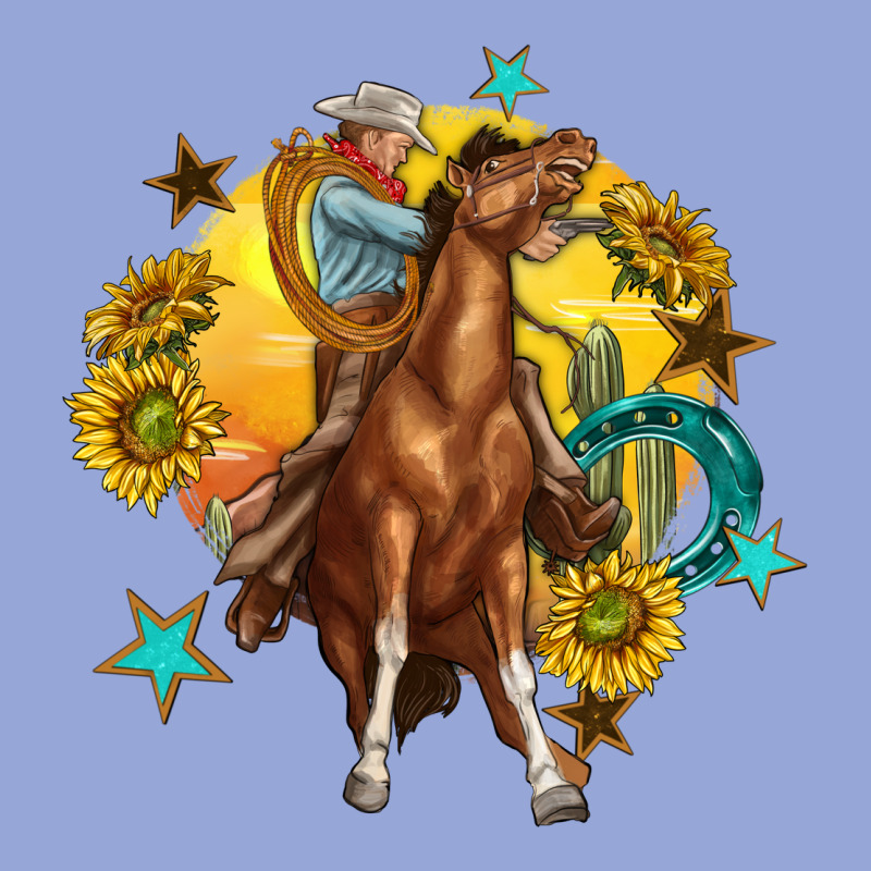 Bucking Horse With Cowboy And Sunflower Classic Tee by texasbilliewilder | Teevron