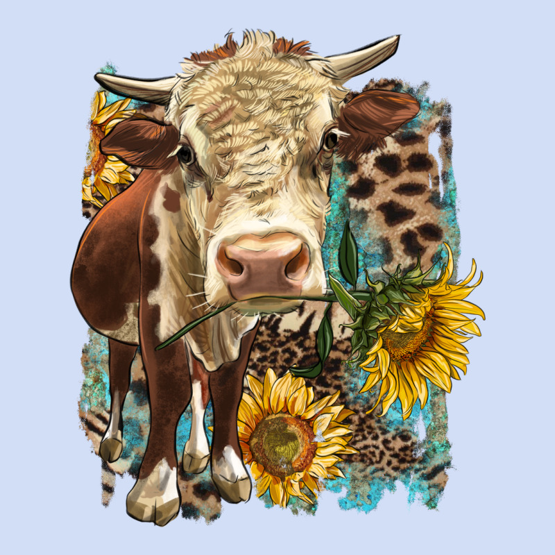 Hereford Heifer With Sunflower And Leopard Urban Hoodie by LillyAllenDesigns | Teevron