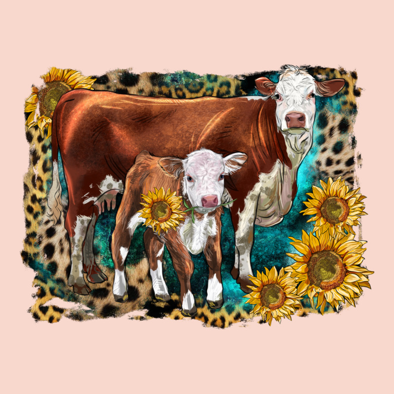 Hereford Cow And Hereford Calf With Leopard Urban Hoodie by LillyAllenDesigns | Teevron