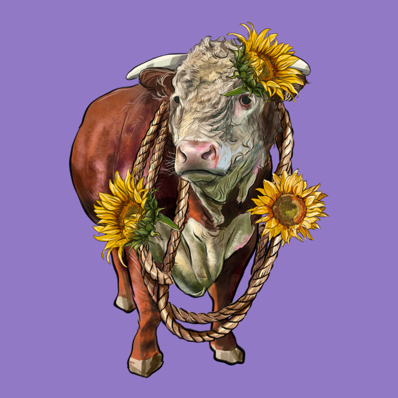 Hereford Bull Rope And Sunflowers Urban Hoodie by LillyAllenDesigns | Teevron