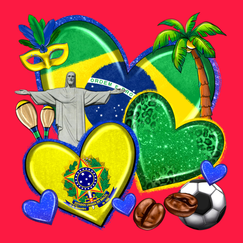Brazil Hearts Zipper Hoodie by texasbilliewilder | Teevron