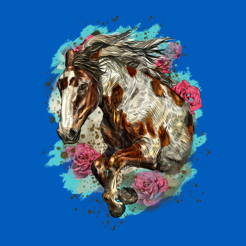 Mustang Horse With Floral Background Urban Hoodie by LillyAllenDesigns | Teevron